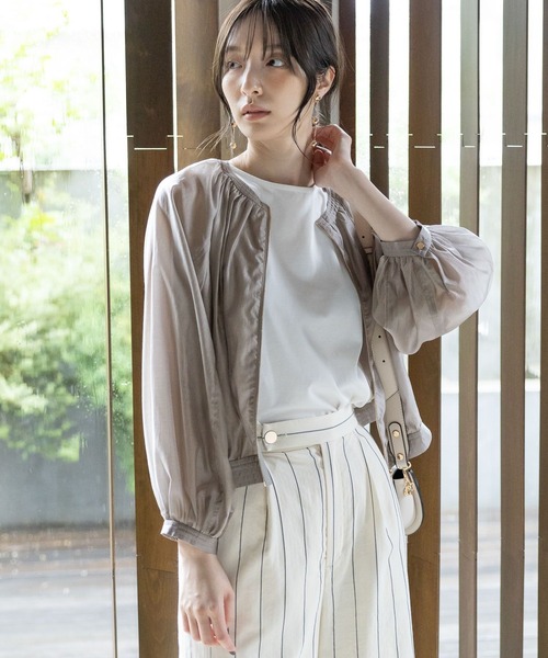 Andemiu（アンデミュウ）の「シアーブルゾン965978（ブルゾン・レディース・グレー/ネイビー/キャメル・FREE）」の9枚目の写真