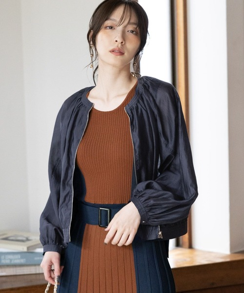 Andemiu（アンデミュウ）の「シアーブルゾン965978（ブルゾン・レディース・グレー/ネイビー/キャメル・FREE）」の13枚目の写真