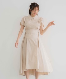 サイドベルトシャツワンピ