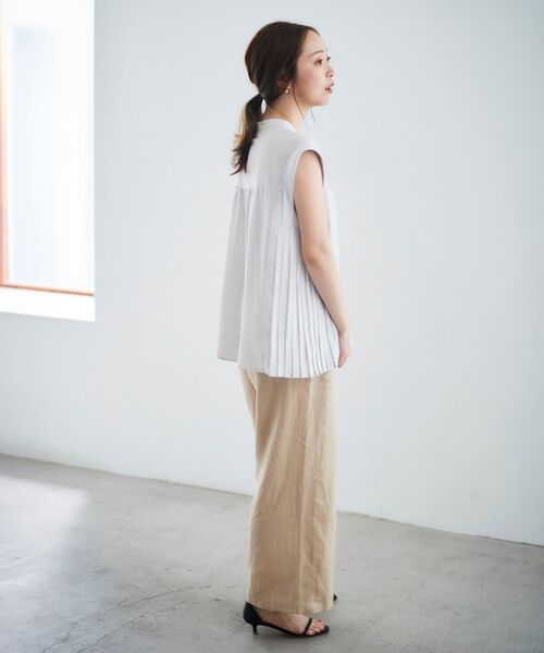 le.coeur blanc / ルクールブラン ジョーゼットサイドプリーツブラウス ジョーゼットサイドプリーツブラウス/le.coeur blanc(ルクール