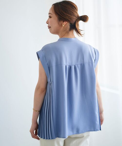 le.coeur blanc / ルクールブラン ジョーゼットサイドプリーツブラウス ジョーゼットサイドプリーツブラウス/le.coeur blanc(ルクール