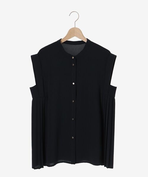 le.coeur blanc（ルクールブラン）の「ジョーゼットサイドプリーツブラウス（シャツ/ブラウス・レディース・グレイッシュベージュ/サックスブルー/ネイビー・38）」の22枚目の写真