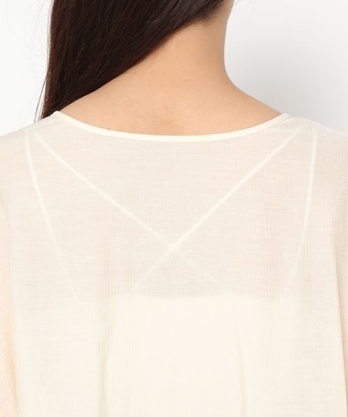 mysty woman(ミスティウーマン)の「【スタッフインフルエンサープロデュース】ギャザー3wayチュニック 971291【MiOプロデュース】(シャツ/ブラウス・レディース・ブラック/アイボリー/その他・FREE)」の4枚目の写真