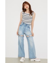 rienda | 2ウェイデコルテボーダーニットトップス(ニット/セーター)