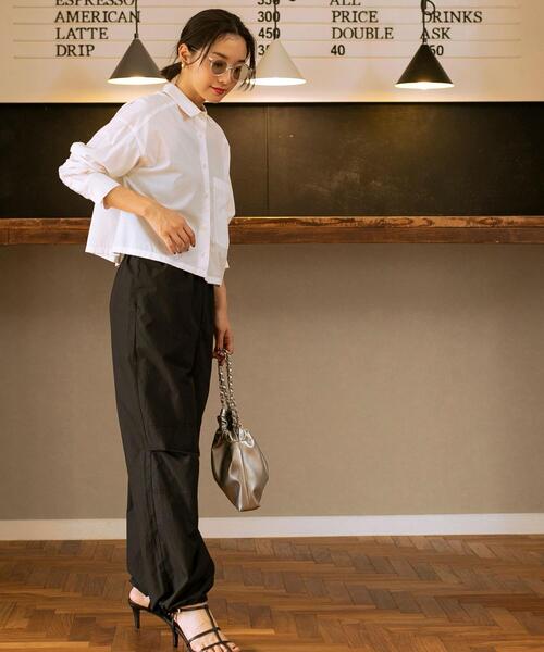 coen（コーエン）の「クロップドシャツ（シャツ/ブラウス・レディース・ホワイト/ライトブルー/ブラウン・M/L）」の8枚目の写真