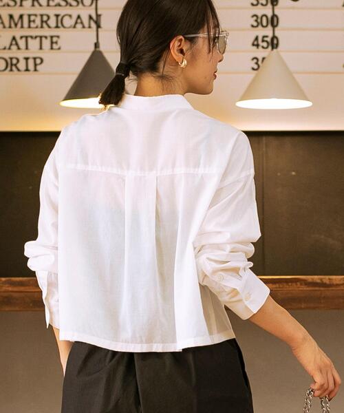 coen（コーエン）の「クロップドシャツ（シャツ/ブラウス・レディース・ホワイト/ライトブルー/ブラウン・M/L）」の15枚目の写真