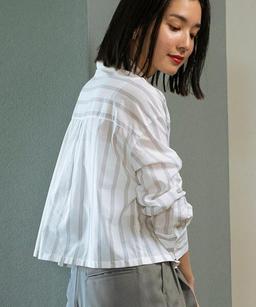 coen（コーエン）の「クロップドシャツ（シャツ/ブラウス・レディース・ホワイト/ライトブルー/ブラウン・M/L）」の21枚目の写真