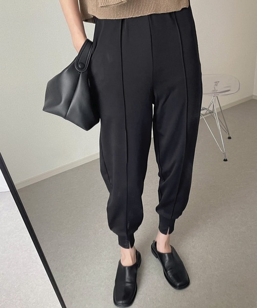 STELLA FISH（ステラフィッシュ）の「ポンチスリットジョガーパンツ（スウェットパンツ・レディース・グレイッシュベージュ/アイボリー/ブラック・FREE）」の16枚目の写真