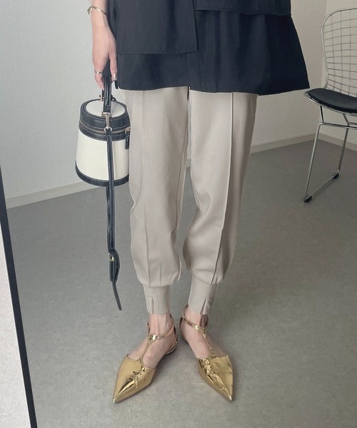 STELLA FISH（ステラフィッシュ）の「ポンチスリットジョガーパンツ（スウェットパンツ・レディース・グレイッシュベージュ/アイボリー/ブラック・FREE）」の21枚目の写真