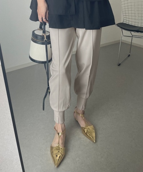 STELLA FISH（ステラフィッシュ）の「ポンチスリットジョガーパンツ（スウェットパンツ・レディース・グレイッシュベージュ/アイボリー/ブラック・FREE）」の22枚目の写真