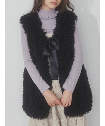 merry jenny | ribbonフェイクファーベスト(ダウンベスト)