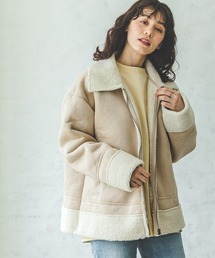 pairmanon | 【ママサイズ】シープボア フェイクムートン ファスナー開き ジャケット(その他アウター)