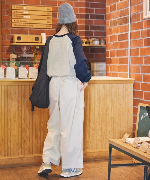 オーバーサイズナンバリングラグランロンT MONO-MART LADY'S