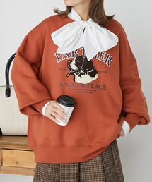 BONLECILL | 裏起毛 ドッグプリント サガラ刺繍 BIGシルエットスウェット(スウェット)