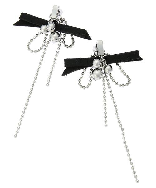 Green　Parks（グリーンパークス）の「every walk. マルチウェイリボンピアス（ピアス（両耳用）・レディース・ホワイト系その他2/ブラック・FREE）」の6枚目の写真