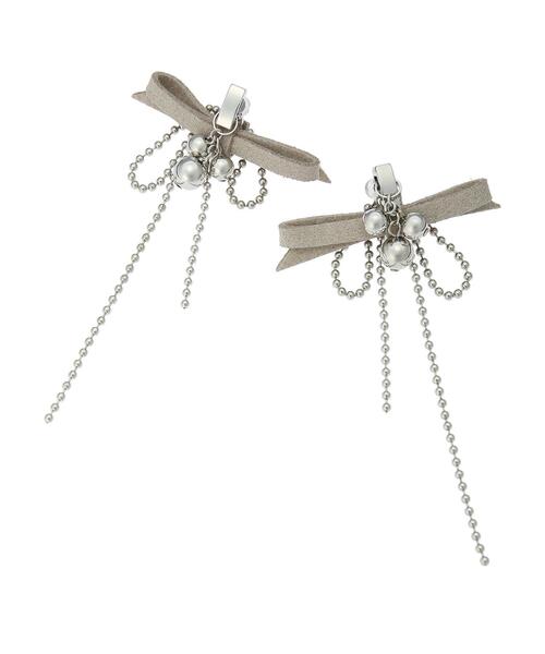 Green　Parks（グリーンパークス）の「every walk. マルチウェイリボンピアス（ピアス（両耳用）・レディース・ホワイト系その他2/ブラック・FREE）」の7枚目の写真