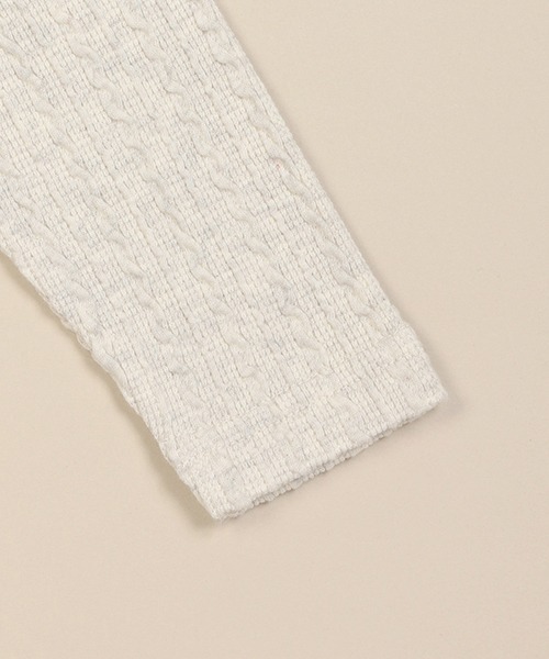 sense of wonder（センスオブワンダー）の「ケーブルレイヤードカバーオール【日本製】（ロンパース・キッズ・グリーン/グレー・80ｃｍ/70cm）」の7枚目の写真