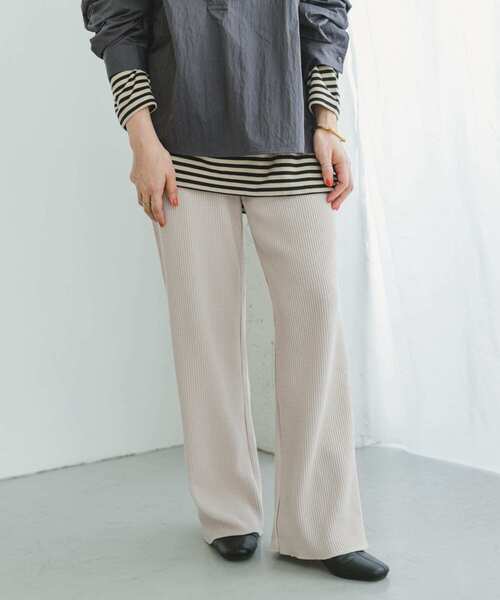 ITEMS URBANRESEARCH（アイテムズ アーバンリサーチ）の「ワッフルイージーパンツ（その他パンツ・レディース・ネイビー/ホワイト系その他/キャメル・FREE）」の2枚目の写真