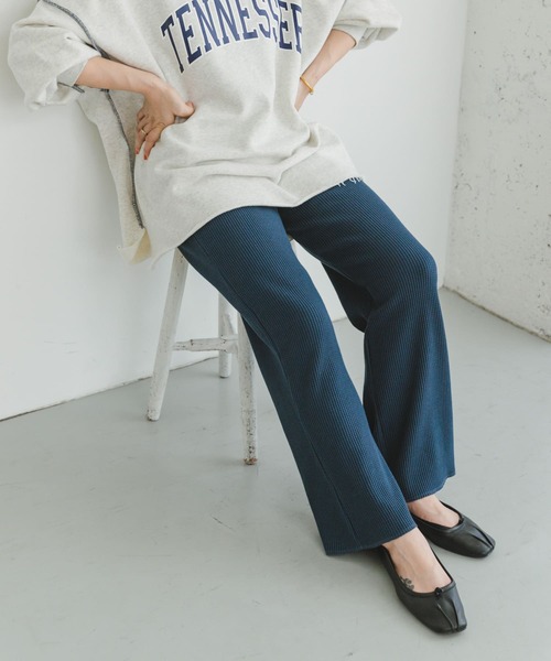 ITEMS URBANRESEARCH（アイテムズ アーバンリサーチ）の「ワッフルイージーパンツ（その他パンツ・レディース・ネイビー/ホワイト系その他/キャメル・FREE）」の3枚目の写真