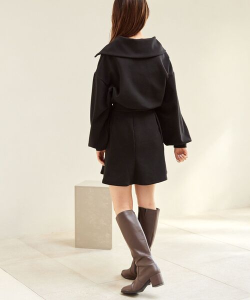 MAJESTIC LEGON（マジェスティックレゴン）の「ハーフジップミニワンピース（ワンピース・レディース・アイボリー/グレー/ブラック・MEDIUM）」の20枚目の写真