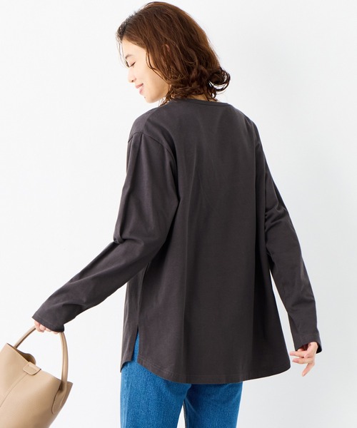 Viola e Viola（ヴィオラエヴィオラ）の「あったか綿１００％チュニックＴシャツ（チュニック・レディース・モカ/ホワイト/ブラック/チャコール・L/3L/LL/M）」の16枚目の写真