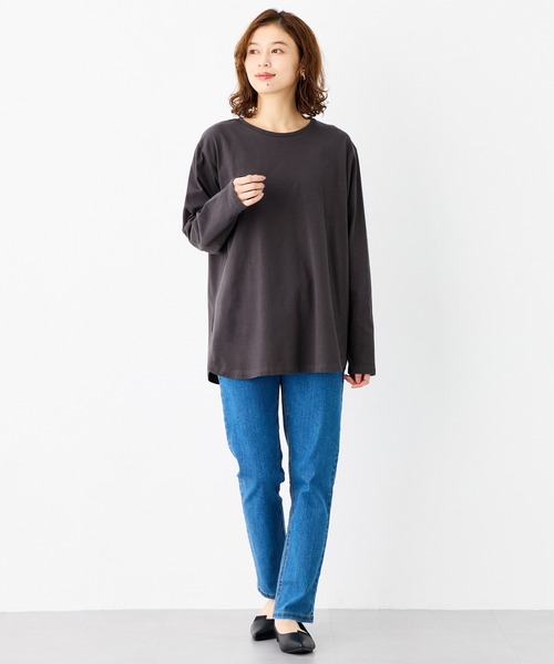 Viola e Viola（ヴィオラエヴィオラ）の「あったか綿１００％チュニックＴシャツ（チュニック・レディース・モカ/ホワイト/ブラック/チャコール・L/3L/LL/M）」の18枚目の写真