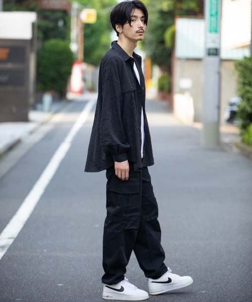 Mossimo（モッシモ）の「MOSSIMO（モッシモ）バルーン袖　Tシャツ＆シャツセット アンサンブル（シャツ/ブラウス・メンズ・グレー/ブラック系その他・XL/L/M）」の9枚目の写真