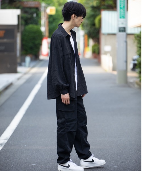 Mossimo（モッシモ）の「MOSSIMO（モッシモ）バルーン袖　Tシャツ＆シャツセット アンサンブル（シャツ/ブラウス・メンズ・グレー/ブラック系その他・XL/L/M）」の10枚目の写真