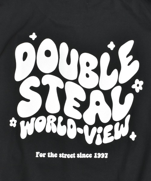 DOUBLE STEAL（ダブルスティール）の「リキッドロゴ 長袖Tシャツ（Tシャツ/カットソー・メンズ・グレイッシュブルー/ブラック/ホワイト・X-LARGE/MEDIUM/LARGE）」の6枚目の写真