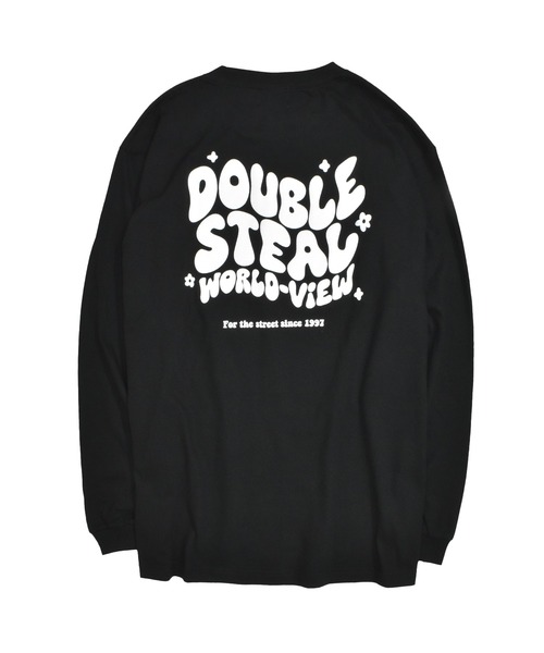 DOUBLE STEAL（ダブルスティール）の「リキッドロゴ 長袖Tシャツ（Tシャツ/カットソー・メンズ・グレイッシュブルー/ブラック/ホワイト・X-LARGE/MEDIUM/LARGE）」の7枚目の写真