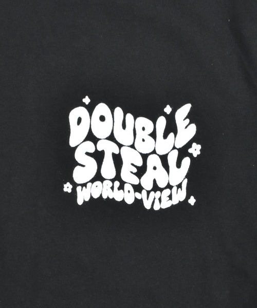 DOUBLE STEAL（ダブルスティール）の「リキッドロゴ 長袖Tシャツ（Tシャツ/カットソー・メンズ・グレイッシュブルー/ブラック/ホワイト・X-LARGE/MEDIUM/LARGE）」の8枚目の写真