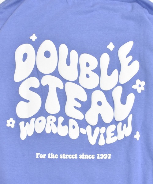 DOUBLE STEAL（ダブルスティール）の「リキッドロゴ 長袖Tシャツ（Tシャツ/カットソー・メンズ・グレイッシュブルー/ブラック/ホワイト・X-LARGE/MEDIUM/LARGE）」の11枚目の写真