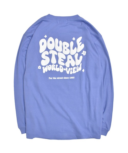 DOUBLE STEAL（ダブルスティール）の「リキッドロゴ 長袖Tシャツ（Tシャツ/カットソー・メンズ・グレイッシュブルー/ブラック/ホワイト・X-LARGE/MEDIUM/LARGE）」の12枚目の写真