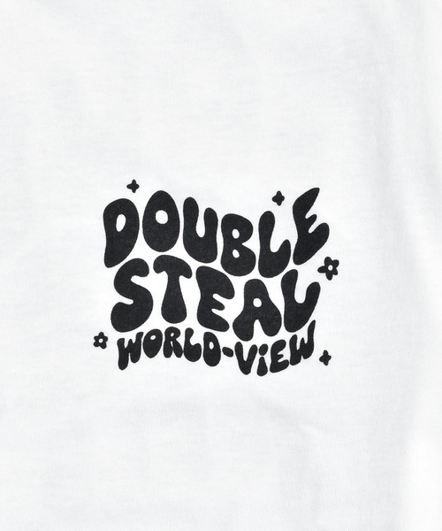 DOUBLE STEAL（ダブルスティール）の「リキッドロゴ 長袖Tシャツ（Tシャツ/カットソー・メンズ・グレイッシュブルー/ブラック/ホワイト・X-LARGE/MEDIUM/LARGE）」の18枚目の写真