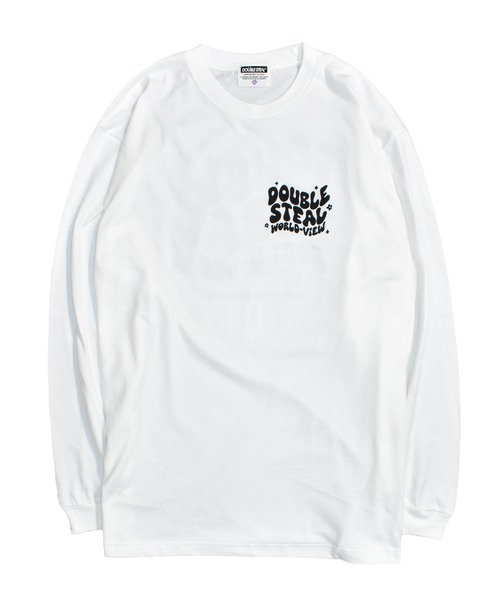 DOUBLE STEAL（ダブルスティール）の「リキッドロゴ 長袖Tシャツ（Tシャツ/カットソー・メンズ・グレイッシュブルー/ブラック/ホワイト・X-LARGE/MEDIUM/LARGE）」の19枚目の写真