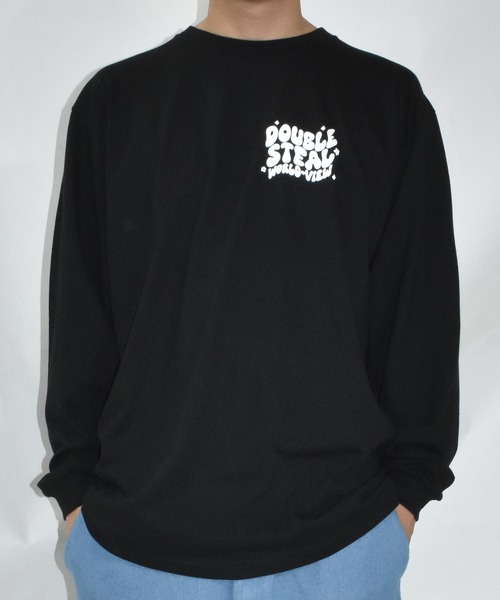 DOUBLE STEAL（ダブルスティール）の「リキッドロゴ 長袖Tシャツ（Tシャツ/カットソー・メンズ・グレイッシュブルー/ブラック/ホワイト・X-LARGE/MEDIUM/LARGE）」の22枚目の写真