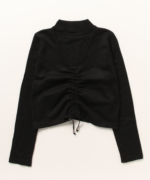 Silly（シリー）の「【韓国コーデに】ホルターネックフロントシャーリングニット（ニット/セーター・レディース・ブルー/ホワイト/ブラック・FREE）」の16枚目の写真