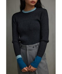 AZUL by moussy | グリッターリブ長袖ニットトップス(ニット/セーター)