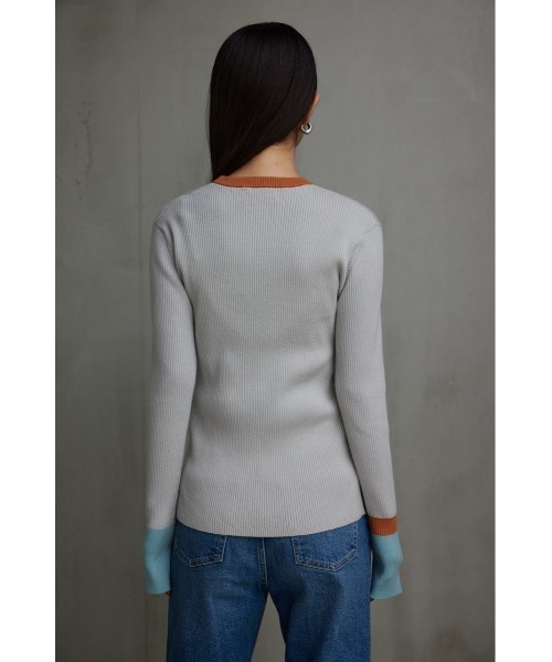 AZUL by moussy(アズールバイマウジー)の「グリッターリブ長袖ニットトップス(ニット/セーター・レディース・グレー/ブラック・SMALL/MEDIUM)」の8枚目の写真