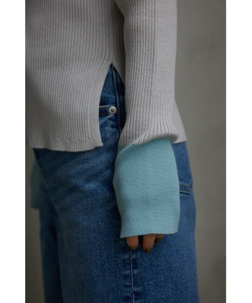 AZUL by moussy(アズールバイマウジー)の「グリッターリブ長袖ニットトップス(ニット/セーター・レディース・グレー/ブラック・SMALL/MEDIUM)」の11枚目の写真