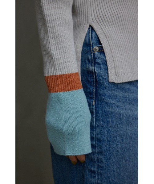 AZUL by moussy(アズールバイマウジー)の「グリッターリブ長袖ニットトップス(ニット/セーター・レディース・グレー/ブラック・SMALL/MEDIUM)」の12枚目の写真