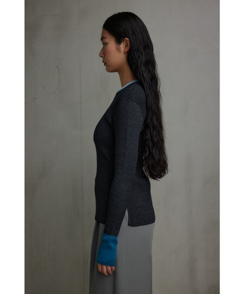 AZUL by moussy(アズールバイマウジー)の「グリッターリブ長袖ニットトップス(ニット/セーター・レディース・グレー/ブラック・SMALL/MEDIUM)」の17枚目の写真