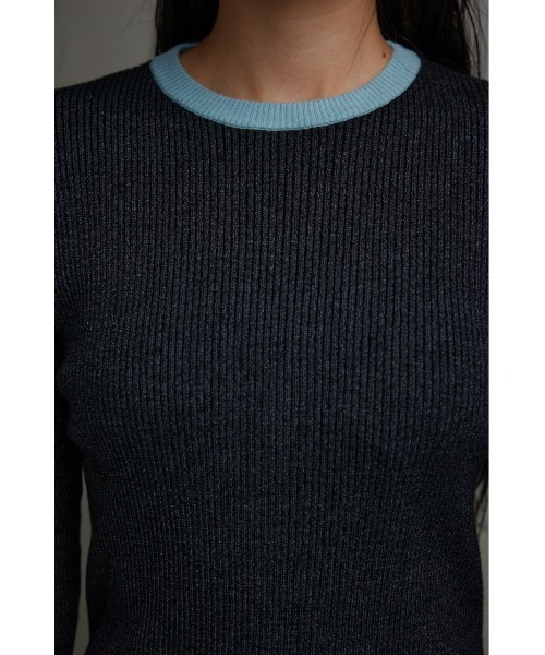 AZUL by moussy(アズールバイマウジー)の「グリッターリブ長袖ニットトップス(ニット/セーター・レディース・グレー/ブラック・SMALL/MEDIUM)」の19枚目の写真