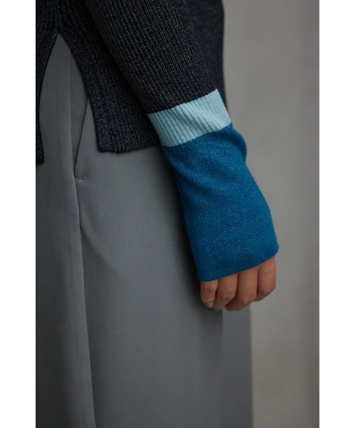 AZUL by moussy(アズールバイマウジー)の「グリッターリブ長袖ニットトップス(ニット/セーター・レディース・グレー/ブラック・SMALL/MEDIUM)」の22枚目の写真