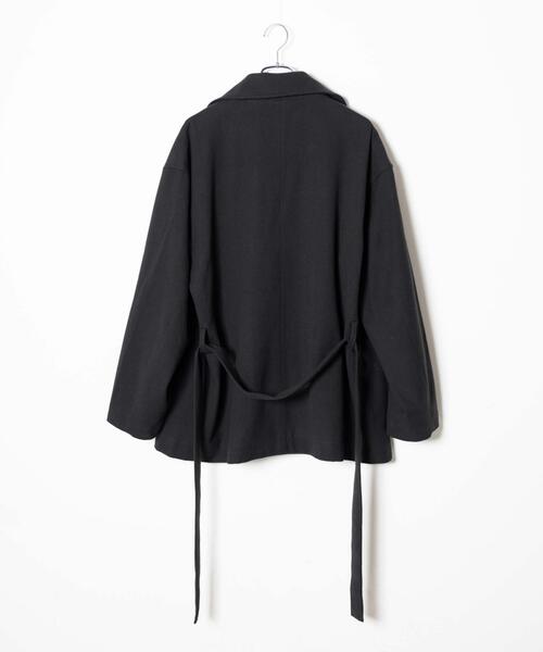 LUCY（ルーシー）の「LUCY/起毛TR ダブルショートコート（ミリタリージャケット・メンズ・ブラック・LARGE/MEDIUM）」の6枚目の写真