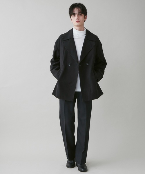 セール】LUCY/起毛TR ダブルショートコート（ミリタリージャケット