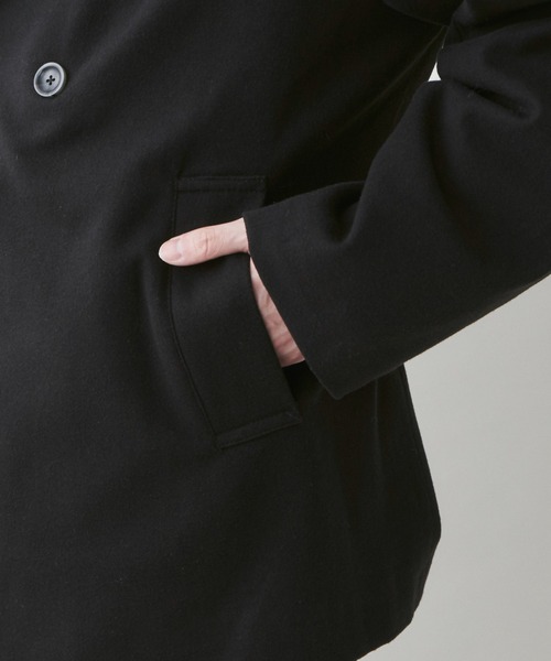LUCY（ルーシー）の「LUCY/起毛TR ダブルショートコート（ミリタリージャケット・メンズ・ブラック・LARGE/MEDIUM）」の11枚目の写真