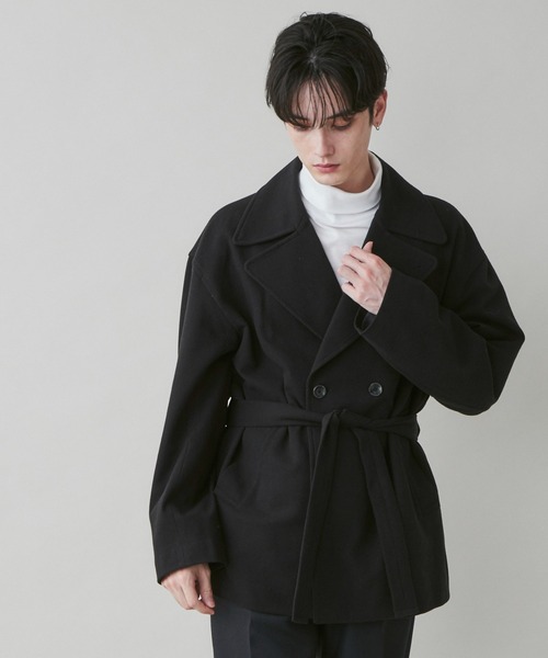 セール】LUCY/起毛TR ダブルショートコート（ミリタリー