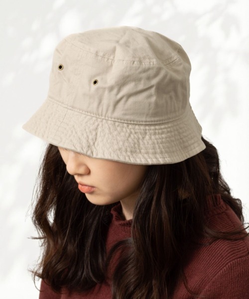 newhattan（ニューハッタン）の「newhattan バケットハット（ハット・レディース・ネイビー/ベージュ/ブラック/アイボリー・M/L）」の3枚目の写真