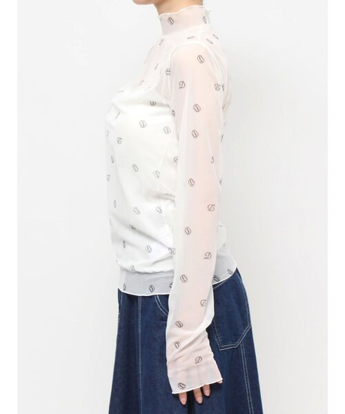 dazzlin（ダズリン）の「オリジナルロゴプリントチュールトップス（Tシャツ/カットソー・レディース・ブルー/オフホワイト/ピンク・FREE）」の13枚目の写真